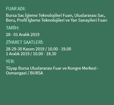 Bursa Sac İşleme Teknolojileri Fuarı